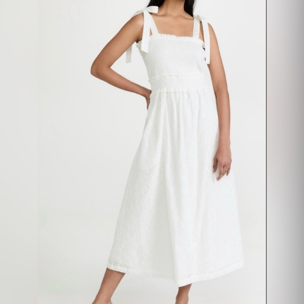 NWT Lost + Wander White Midi Dress with Tie Straps